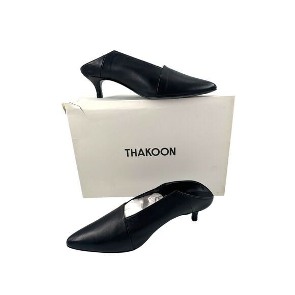 THAKOON BY NAADAM Kitten Heel Leather Mules MULES Black 36EU/ 6 US Mobwife - Picture 2 of 7